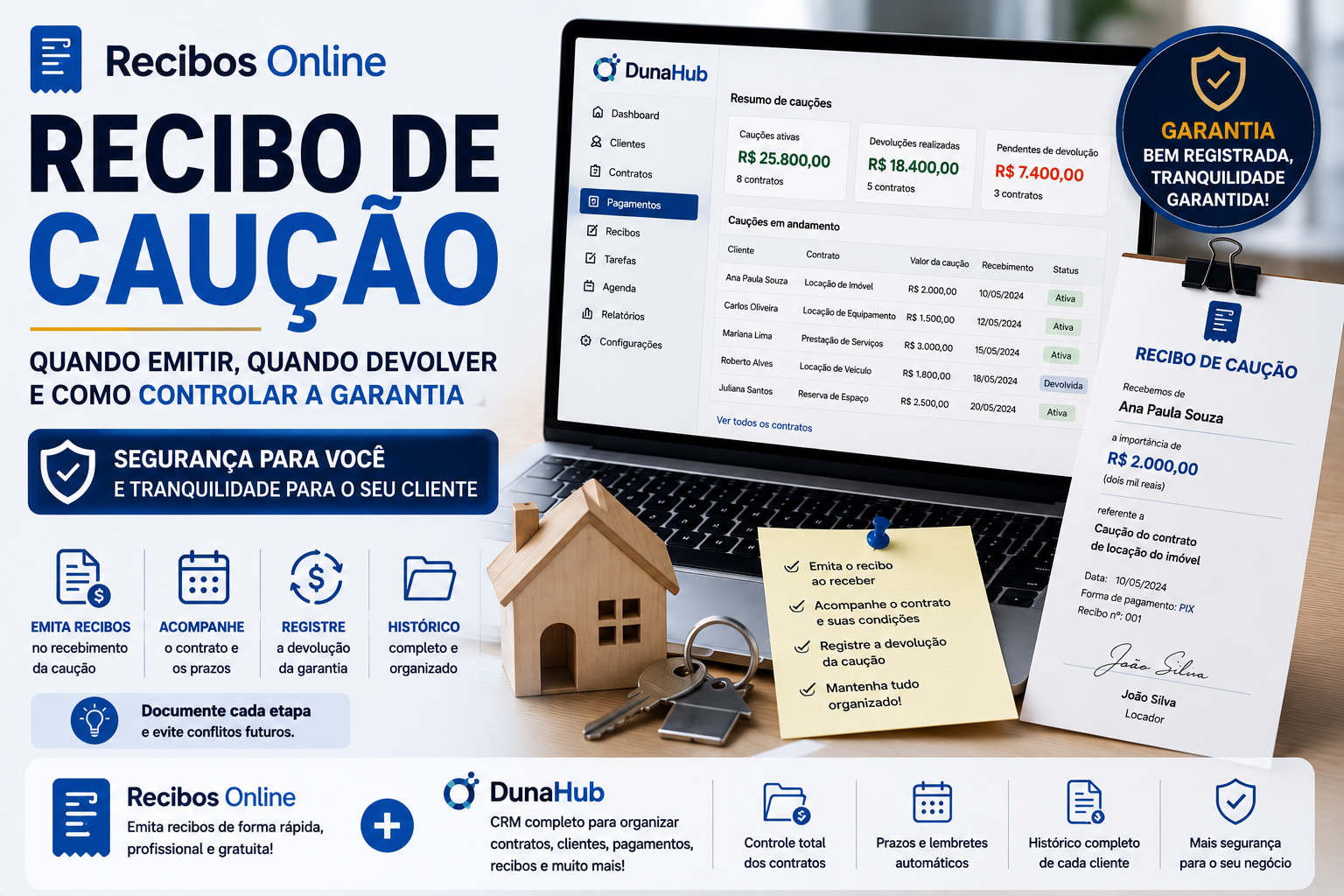recibo de caução